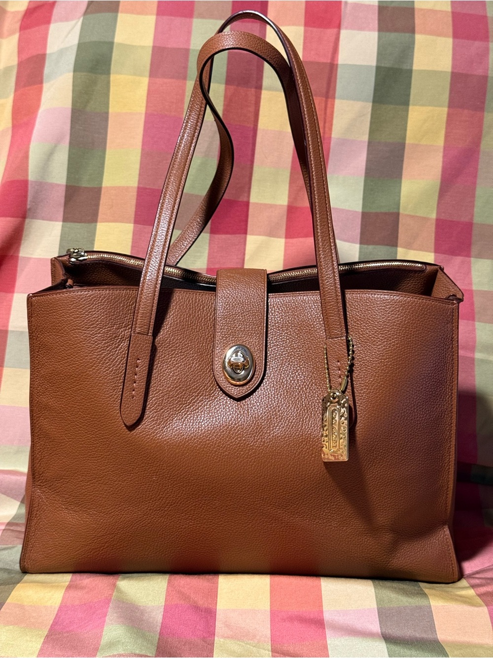 Coach Charlie Leather Tote with Gold Metal Hangtag 31026 (Has Callouts)